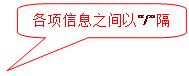 圆角矩形标注: 各项信息之间以“/”隔开