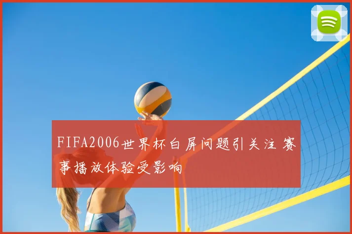 FIFA2006世界杯白屏问题引关注 赛事播放体验受影响