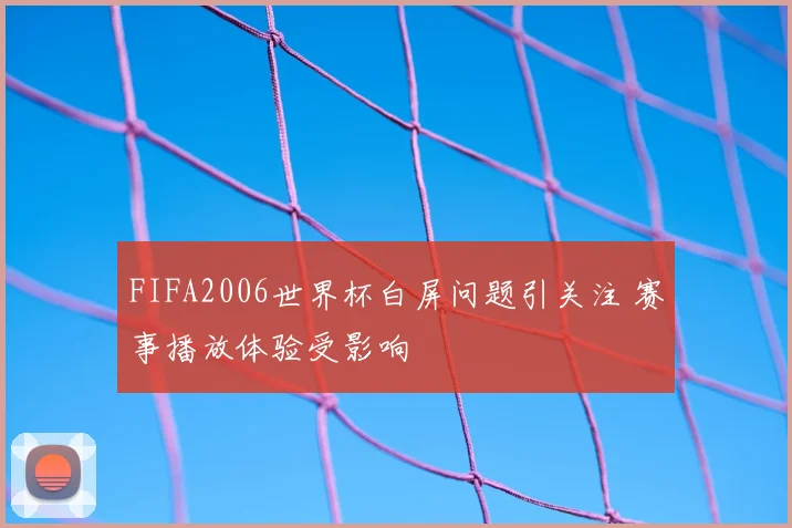 FIFA2006世界杯白屏问题引关注 赛事播放体验受影响